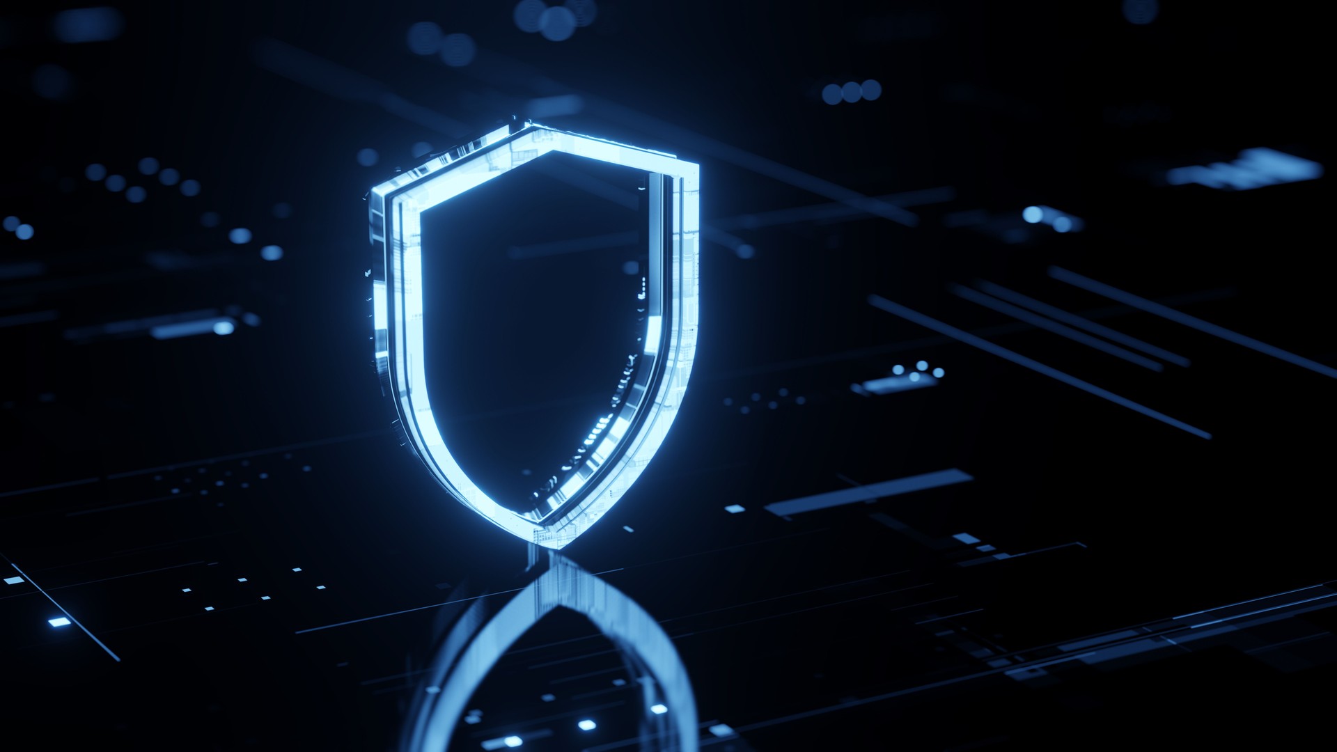 Digital Shield Representing Cybersecurity Protection and Technology Security Concepts